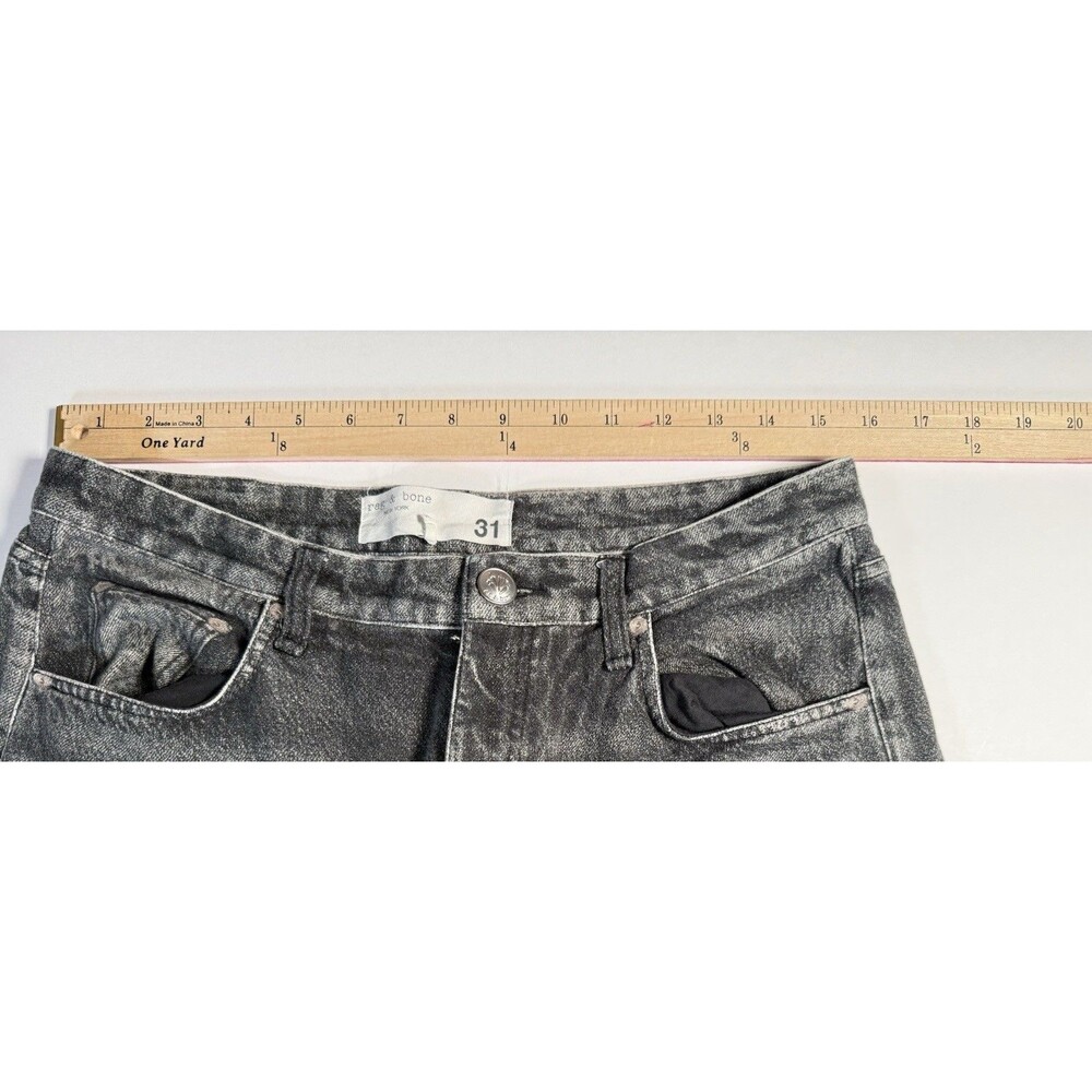 Rag & Bone Miramar Jeans 31 Wide Leg Gray Cotton Terry Sweatpant Denim Look - Picture 4 of 8